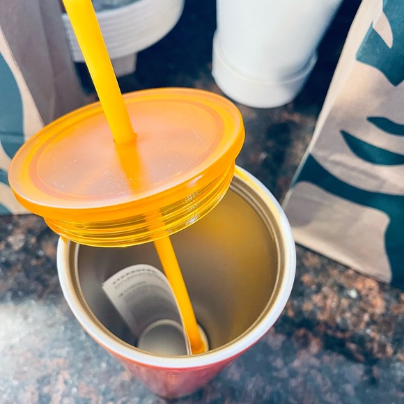 🧡Starbucks🧡 2022 Summer Yellow & Orange Ombre Gradient Stainless Steel Tumbler - Picture 8 of 9